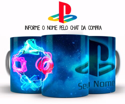 Caneca Playstation Sony com Nome