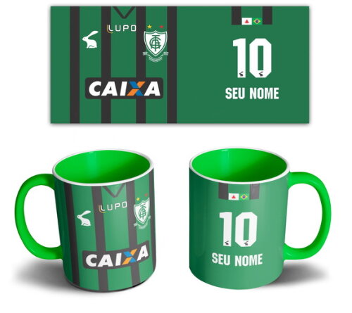 Caneca Plástico Personalizada América Mineiro + Caixinha #1