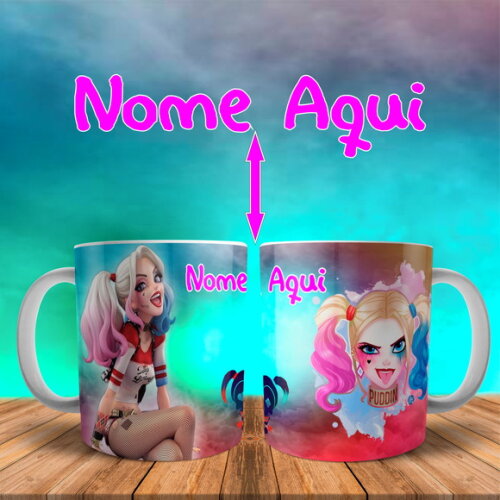Caneca Porcelana Arlequina com Nome