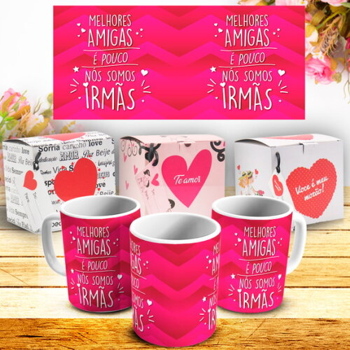 Caneca Porcelana Personalizada Amigos, Amizade + Caixinha #1
