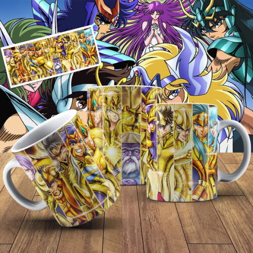 Caneca porcelana personalizada Cavaleiros do Zodíaco #2