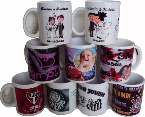 Caneca porcelana personalizada com sua foto, logotipo+caixa