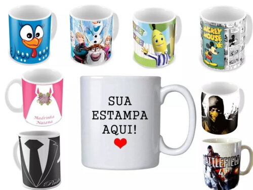 Caneca porcelana personalizada com sua foto, logotipo+caixa
