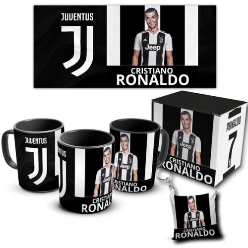 Caneca porcelana personalizada Cr7 Ronaldo Juventus + KIT #2