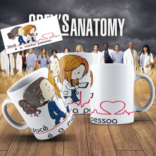 Caneca porcelana personalizada Greys Anatomy #1