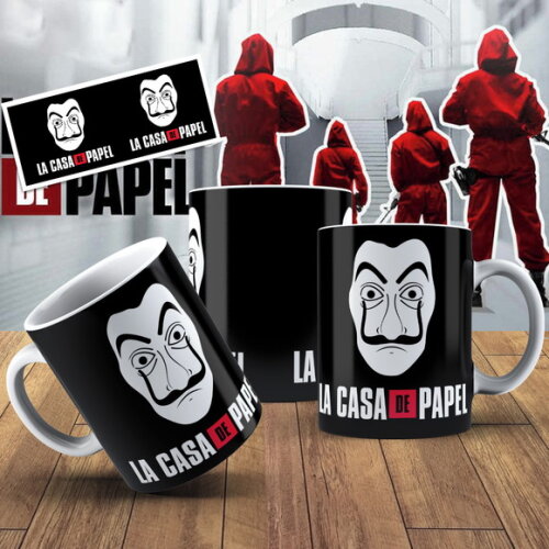 Caneca porcelana personalizada La Casa de Papel #2