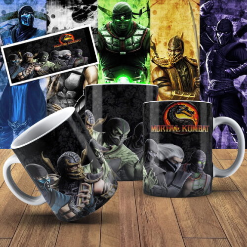 Caneca porcelana personalizada Mortal Kombat + Cx #1!!!
