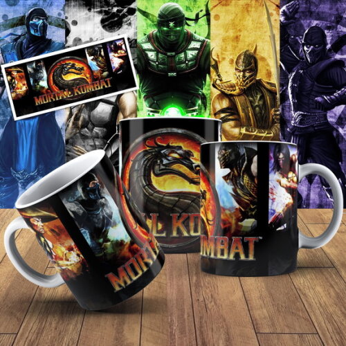Caneca porcelana personalizada Mortal Kombat + Cx #3!!!