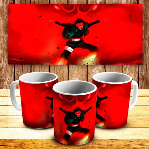 Caneca porcelana personalizada Naruto Gai Sensei 8 portal!!!