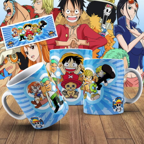 Caneca porcelana personalizada One Piece + Cx #4!!!