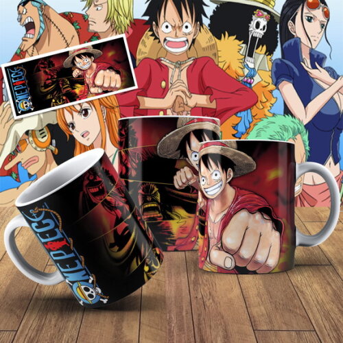 Caneca porcelana personalizada One Piece + Cx #8!!