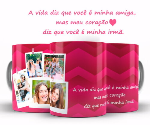 Caneca Presente Melhor Amiga Amizade com Fotos