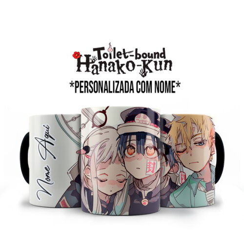 Caneca Preta Toilet-bound Hanako-kun com Nome