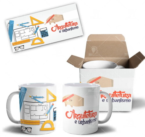 Caneca Profissão Arquitetura e Urbanismo + Caixinha