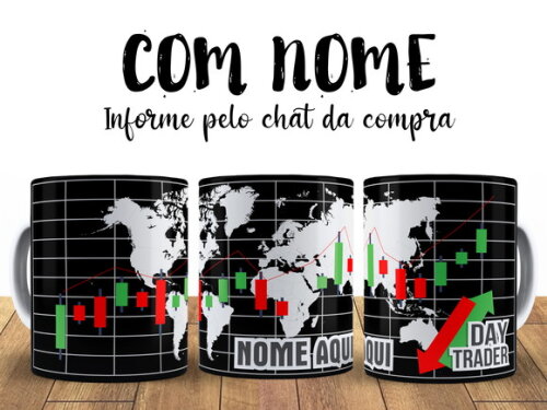 Caneca Profissão Day Trade com Nome - Mod 001