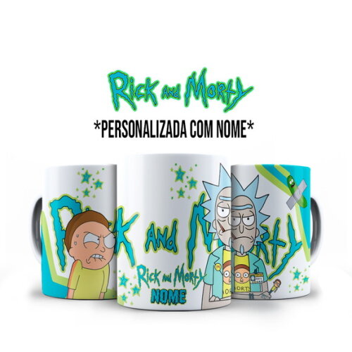 Caneca Rick and Morty com Nome Personalizado