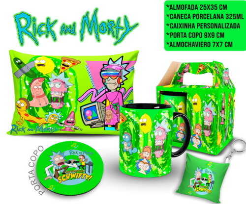 Caneca Rick e Morty + Kit Personalize com Nome