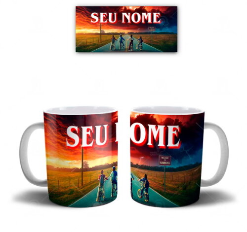Caneca Série Stranger Things com seu Nome