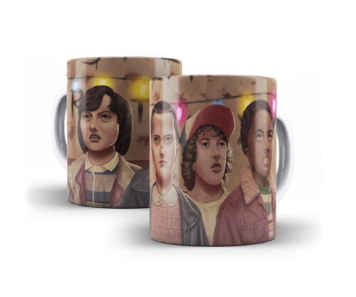 Caneca Série Stranger Things Eleven Mike Lucas Dustin