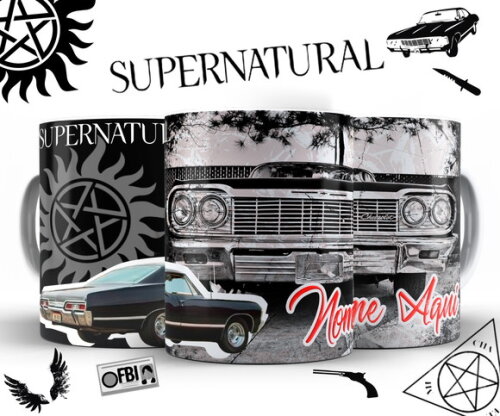 Caneca Série Supernatural Cadillac com Nome