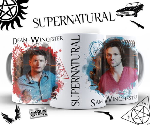 Caneca Série Supernatural Dean e Sam winchester