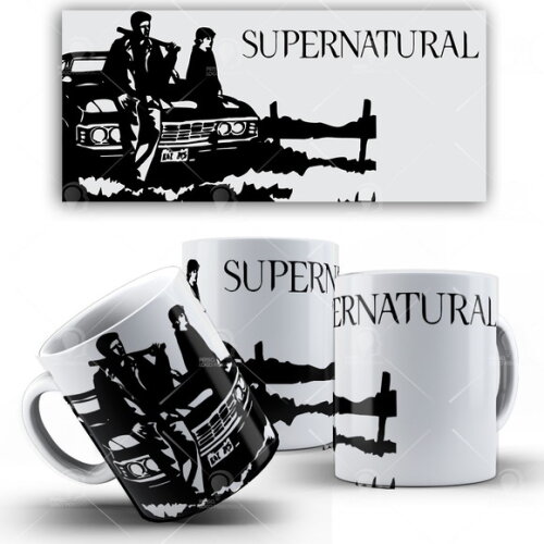 Caneca Série Supernatural Netflix + Caixinha Mod 003