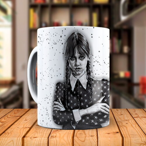 Caneca Série Wandinha com Nome Personalizado