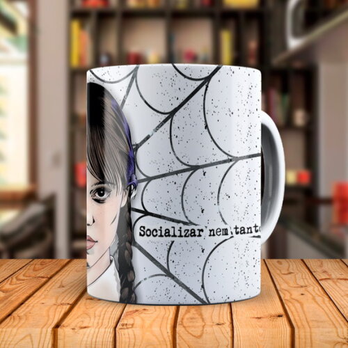 Caneca Série Wandinha com Nome Personalizado