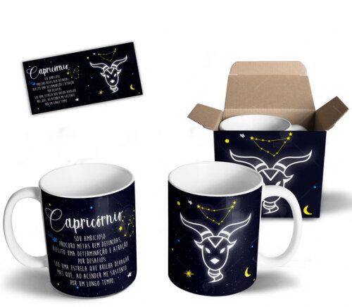 Caneca Signo Capricórnio Personalizada Com Nome + Caixa