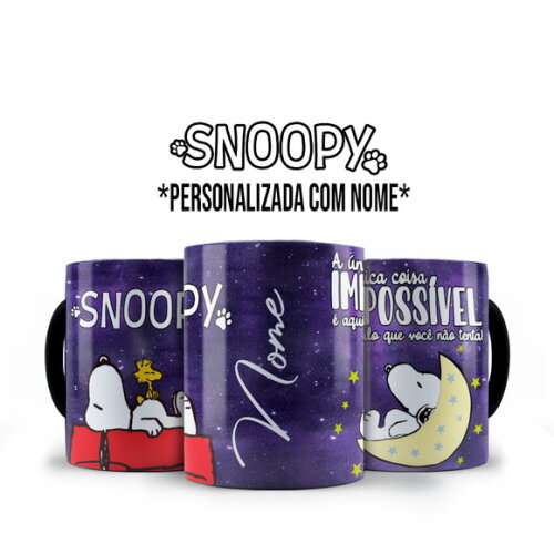 Caneca Snoopy + Kit Agenda Personalizada com Nome