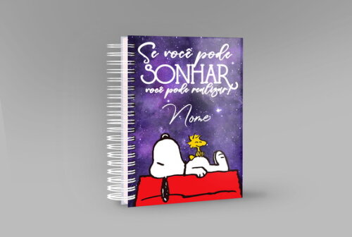 Caneca Snoopy + Kit Agenda Personalizada com Nome