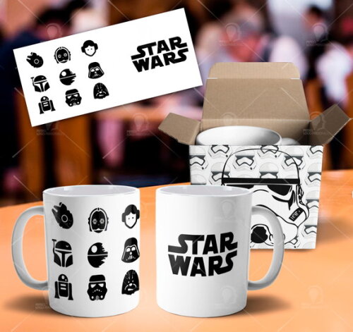 Caneca Star Wars Darth Vader + Caixinha Mod 008