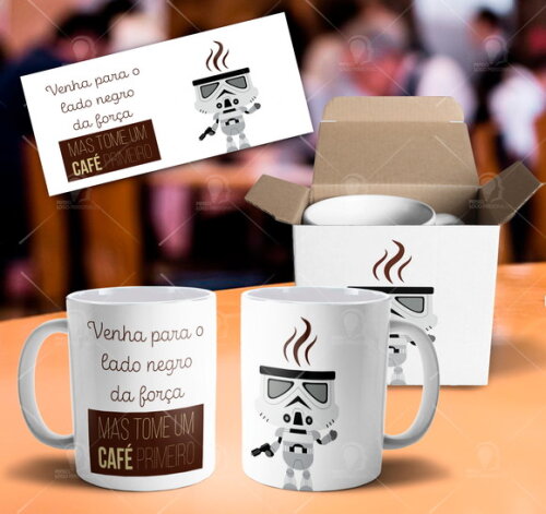Caneca Star Wars Venha para o lado Negro da Força + Caixinha