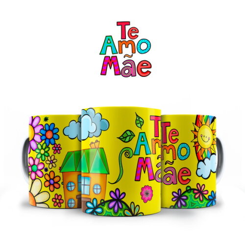 Caneca Te Amo Mãe com Nome Personalizado