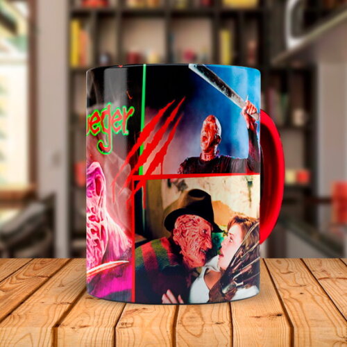 Caneca Terror Freddy krueger Hora do Pesadelo com Nome