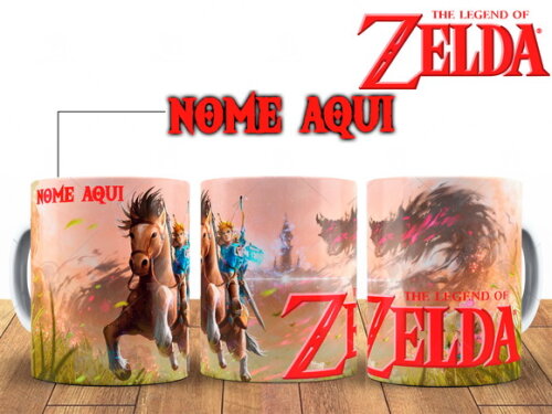 Caneca The Legend of Zelda com Nome Personalizado