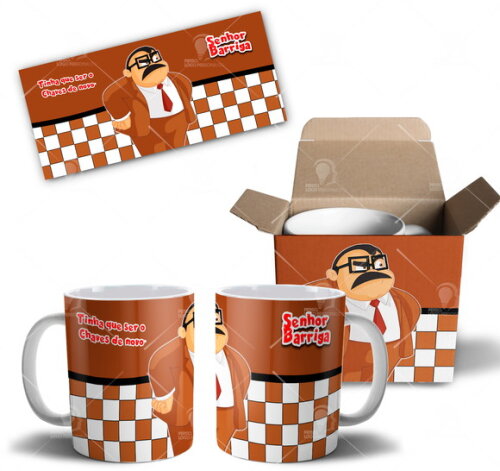 Caneca Turma do Chaves Seu Barriga + Caixinha