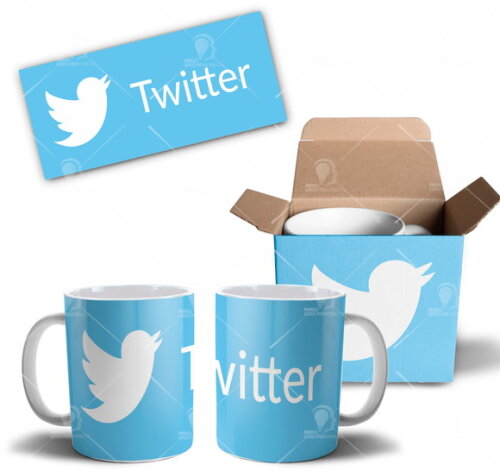 Caneca Twitter personalizada redes sociais + Caixinha