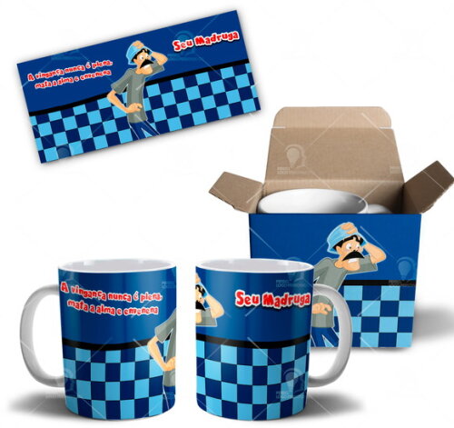 Caneca Turma do Chaves Seu Madruga + Caixinha