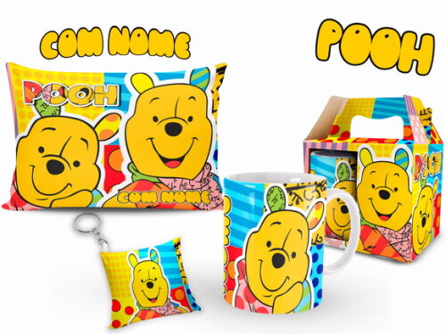 Caneca Ursinho Pooh + Kit Personalizado com Nome