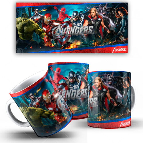 Caneca Vingadores Avengers End Game + Caixinha Mod001