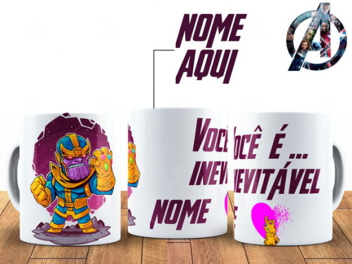 Caneca Vingadores Você é Inevitável com nome Personalizado