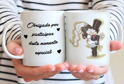 Kit 2 Canecas - Padrinho e Madrinha Casamento - Mod 004