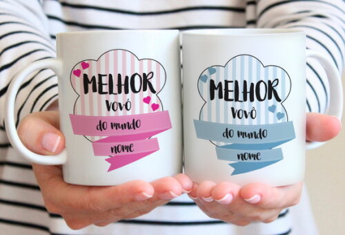 Kit 2 Canecas - Melhor Avó e Avô do Mundo