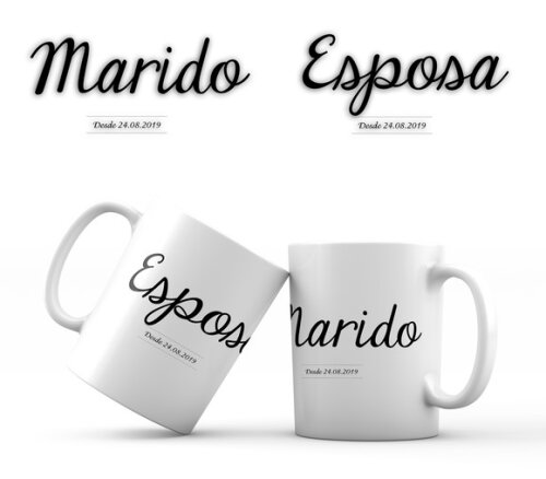 Kit 2 Canecas - Presente de Casamento Marido E Esposa