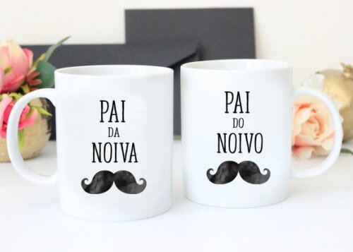 Kit 2 Canecas - Presente de Casamento Pai da Noiva e Noivo