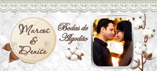 Kit 2 Canecas Bodas de Algodão com foto + Caixinha
