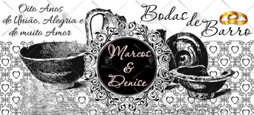Kit 2 Canecas Mágicas Bodas de Barro + Caixinha