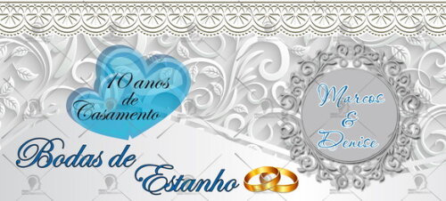 Kit 2 Canecas Mágicas Bodas de Estanho + Caixinha