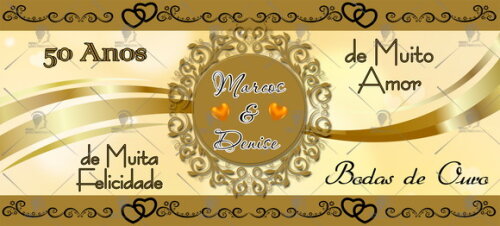 Kit 2 Canecas Mágicas Bodas de Ouro + Caixinha